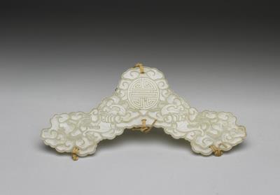 图片[2]-Jade pei ornament in the shape of a qing musical instrument, Qing dynasty (1644-1911)-China Archive